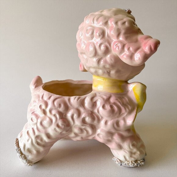 Vintage Cute Lamb Planter Pink Ceramic Figurine Nursery Decor 1961 Japan - Picture 5 of 16